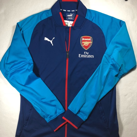 Arsenal Puma Mens Training Sweatshirt Blue 1//4 Zip Football Track Jacket 2017-18